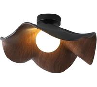 WLTDYZZLDN Modern Simple Lotus Leaf Flower Ceiling Lamp Screw E26 Iron Walnut Grain Bedroom Children's Room Corridor Living Balcony lampara