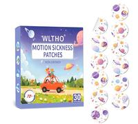 WLTHO Parches de mareo por movimiento de 30 quilates, no somnolientos, parche para mareos esenciales de crucero, parches impermeables detrás de la oreja, patrón de planeta personalizado, larga