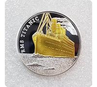 WLTY The Voyage Titanic Barco y Mapa de Viaje Moneda chapada y revestida en Oro Rms Barra/Moneda Conmemorativa de Oro Tragedia del Titanic