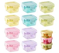 WLUOS Contenedor Salsa con Tapas 10 Piezas Mini Contenedores Herméticos 60ml Pequeños Recipientes De Congelador Mini Recipiente de Condimentos de Viaje Para Aperitivos Yogur Y Aderezos para Ensaladas