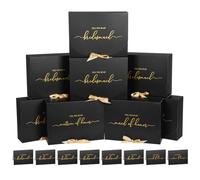 WLUSEAXI Juego de 8 cajas de propuesta de dama de honor (negro)