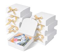 WLUSEAXI Paquete de 10 cajas de regalo con tapas de 6.5 × 6.5 × 2 (blanco)