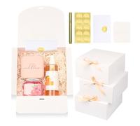 WLUSEAXI Paquete de 10 cajas de regalo medianas blancas con tapa, caja de propuesta de dama de honor con sobres y tarjetas de felicitación para regalo de dama de honor, boda, cumpleaños, 8 x 8 x 4