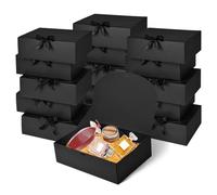 WLUSEAXI Paquete de 12 cajas de regalo con tapas 12 × 9.8 × 3.1 (negro)