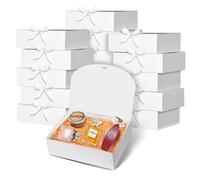 WLUSEAXI Paquete de 15 Cajas de Regalo con Tapas 10.6x7.8x3.1 Pulgadas Cajas de Propuestas de Dama de Honor con Cinta Cajas de Regalo Blancas par