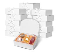 WLUSEAXI Paquete de 15 cajas de regalo con tapas, cajas de propuesta de dama de honor con cinta, cajas de regalo blancas para regalos, cajas de papel kraft para boda, Navidad, cumpleaños, baby shower