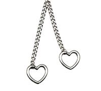 WLVinson Love Shackles Necklace,Herz Kette Heart Slip Chain Damen,Loveshackles,Herzkette,Herz Lariat Y Choker Halskette,O-Ring-Schlupfkette,Handmade Punk Gothic Cuban Necklace für Frauen und Männer,
