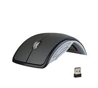 WLWLEO Ratón inalámbrico Plegable Ratón óptico 2.4G Arco Ultrafino con Receptor USB Mini Los Ratones ergonómico portátil para el Ordenador portátil del Ordenador portátil Tablet PC,Gris