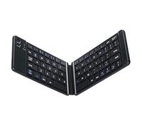 WLWLEO Teclado Universal Plegable Silenciar Teclado 100 días de Espera Larga USB Recargable Teclado Bluetooth inalámbrico de Bolsillo para laptops Tablet PC,Negro