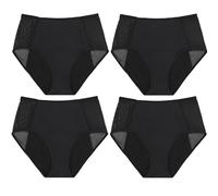 WLXFF 4pcs Bragas Menstruales Flujo Abundante, Hueco Sexy Ropa Interior Menstrual, Empalme Malla Bragas Postparto, CóDigo Grande Braguitas Postparto