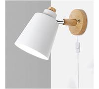 WLXJDJ Lámpara de Pared de Orientable Moderno, Apliques de Pared de Cabecera con Interruptor y Cable Enchufable Iluminación Interior E27 para Sala de Estar Dormitorio Luz de Lectura,Blanco
