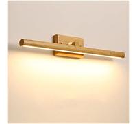 WLXJDJ Madera Lámpara de Espejo para Baño LED, 8W 40cm Aplique de Baño Espejo LED 360° Giratorio Lámpara de Pared para Dormitorio Escaleras Pasillo (Blanca Cálida 3000K)