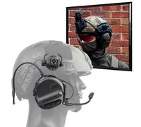 WLXW Auriculares Tácticos Casco (Sin Reducción Ruido Captación) Auriculares Caza Airsoft con Rotación Multiángulo Adaptador Riel Casco Táctico(RG)