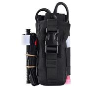 WLXW Bolsa Torniquete Táctico Bolsa Almacenamiento Traumatología Emergencias Médicas Bolsa Cinturón MOLLE EDC Linterna Clip Accesorios Médicos(BK)