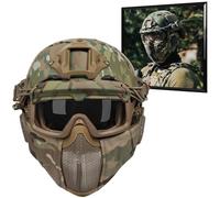 WLXW Casco Rápido For Airsoft: Casco Táctico Integral Protección Auditiva Plegable Gafas Protectoras For CS, Airsoft, Paintball Cosplay(CP)
