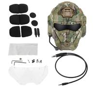 WLXW Casco Táctico Asalto For Caza, Protección Integral Motocicleta Auriculares Comunicación, Ventilador Antivaho Máscara Abatible(CP)