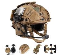 WLXW Casco Táctico con Auriculares 4 En 1, Ajustable Mejorado, con Funda For CS, Airsoft, Cosplay, Equipo Militar, Juego Guerra(MC)