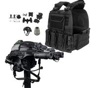 WLXW Chaleco Caza con Casco Wendy Airsoft, Auriculares Tácticos Comunicación, Modelo Visión Nocturna For Tiro CS Aire Libre, Accesorios Cosplay, Equipo Paintball Juegos Guerra