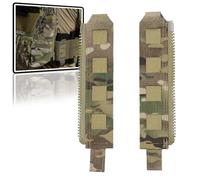 WLXW Kit Cremallera MOLLE Panel Trasero Táctico Adaptador Correa Cremallera MOLLE con Carga Expandible para Chaleco Táctico Deportivo CPC JPC(Tan)