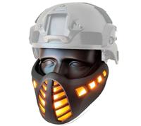 WLXW Máscara Media Cara Caballero Motociclista con Efectos Iluminación For Airsoft, Paintball Táctico, Juegos CS, Disfraz Cosplay