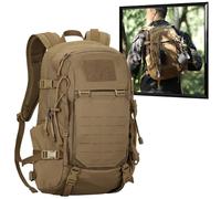 WLXW Mochila Táctica Militar 25L For Hombre, Pequeña Mochila Senderismo Con Frontal MOLLE Expandible Funda For Portátil, Ideal For Ciclismo Motocicleta(BK)
