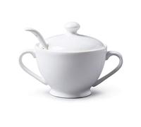 WM Bartleet & Sons - 1750 - Recipiente de porcelana con tapa y cuchara, Blanco, 13 cm