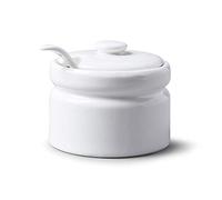 WM Bartleet & Sons - 1750 - Recipiente de porcelana con tapa y cuchara, porcelana, Blanco, 10 cm