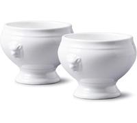 WM Bartleet & Sons 1750 TSET120 Juego de 2 Cuencos de Porcelana Tradicional con diseño de Cabeza de león, para Sopa y guiso, 350 ml, Color Blanco