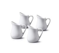 Wm Bartleet & Sons - Juego de 4 jarras de crema tradicional de porcelana blanca, 20 mililitros