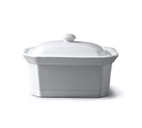 WM Bartleet & Sons - Mantequillera con tapa, Blanco, 13.5 x 11 x 9 cm