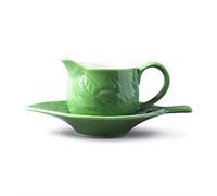 WM Bartleet & Sons - Salsera de porcelana con soporte y platillo