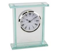 Wm.Widdop - Reloj de mesa de cristal plateado