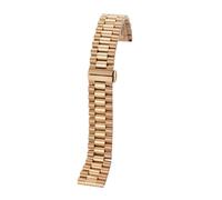 WMAMBZNDHP 10 12 13 14 16 17 18 19 20 21 22 mm Correa de reloj de acero inoxidable sólido curvo + cabeza plana Correa de muñeca universal Hebilla plegable(Rose Gold,13mm)