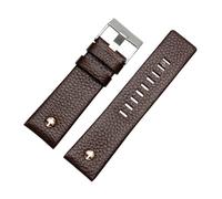 WMAMBZNDHP 22 mm 24 mm 26 mm 28 mm 30 mm Correa de reloj for hombre Correa negra Hebilla de acero inoxidable DZ7271 7312 7350(Brown,24mm)