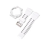 WMAMBZNDHP Correa De Caja Apta For Casio Fit For G-Shock GA-100/110/120 GA-140 GD-100/110/120 GLS-100 GAX-100 Accesorios De Banda De Reloj Con Bisel Brillante De Resina TPU(White)