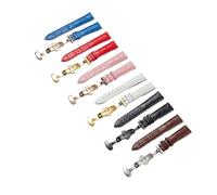 WMAMBZNDHP Correa de reloj de 12mm, 13mm, 14mm, 15mm, 16mm, 17mm, 18mm, 19mm, 20mm, 21mm, 22mm, 23mm, 24mm, apta for pulsera con hebilla de mariposa(Black gold buckle,14mm)