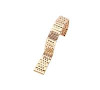 WMAMBZNDHP Correa de reloj de acero inoxidable de 14MM, 16MM, 18MM, 19MM y 20MM apta for reloj TISSOT 1853 T41 T17, pulsera de reloj plateada, dorada, rosa y dorada(06-Rose,14mm)