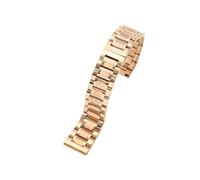 WMAMBZNDHP Correa de reloj de acero inoxidable de 14MM, 16MM, 18MM, 19MM y 20MM apta for reloj TISSOT 1853 T41 T17, pulsera de reloj plateada, dorada, rosa y dorada(05-Rose,16mm)