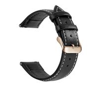 WMAMBZNDHP Correa De Reloj De Cuero, Correas De Reloj De Liberación Rápida De 18 Mm/20 Mm/22 Mm, Aptas For Samsung Fit For Galaxy Watch, Aptas For Garmin Fit For Huawei Watch(Black W Rose Gold)