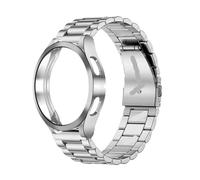 WMAMBZNDHP Correa + Estuche Apto For Samsung Apto For Galaxy Watch 6 4 5 44 Mm 40 Mm 43 Mm 47 Mm Pulsera Apto For Galaxy Watch 4 Apto For Classic 46 Mm 42 Mm 5 Pro 45 Mm Correa Funda De TPU(Silver set