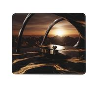 WMASTNjgdA Alfombrilla de mouse dorada y negra - Base de goma antideslizante extendida para juegos, alfombrilla de teclado personalizada con impresión de área completa para PC, portátil, oficina y