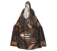 WMASTNjgdA Chal de poncho único con diseño de retrato de un búho, manta personalizable para mujer, accesorio perfecto para disfraz de Halloween, caballero, Akatsuki y más