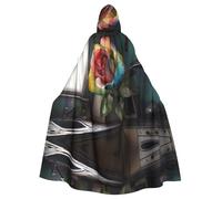 WMASTNjgdA Decorative Roses - Chal poncho único de la oscuridad, manta personalizable para mujer, accesorio perfecto para disfraz de Halloween, caballero, Akatsuki y más
