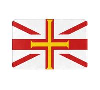 WMASTNjgdA Felpudo personalizado único con diseño de bandera de las Islas de Guernsey, tapete de puerta delantera para uso en interiores y exteriores, tapete de bienvenida personalizado con material