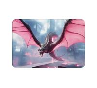 WMASTNjgdA Felpudo personalizado único con diseño de serpiente de dragón con alas - Felpudo de puerta delantera para uso en interiores y exteriores - Tapete de bienvenida personalizado con material de