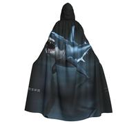 WMASTNjgdA Fierce Shark Unique Darkness Poncho chal - Manta personalizable para mujer, accesorio perfecto para disfraz de Halloween, caballero, Akatsuki y más