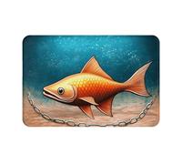 WMASTNjgdA Goldfish in the Water - Tapete personalizado único para puerta delantera para uso en interiores y exteriores, tapete de bienvenida personalizado con material de poliéster duradero y parte