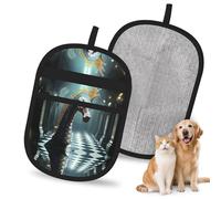 WMASTNjgdA Guante híbrido 3D reutilizable para depilación de mascotas con diseño de dragón y jirafa | Elegante guante electrostático de impresión completa para pelo de perro y gato | Herramienta de
