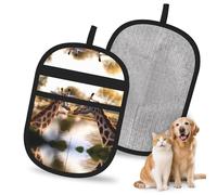WMASTNjgdA Guante reutilizable de jirafa para depilación de mascotas, elegante guante electrostático de impresión completa para pelo de perro y gato, herramienta de aseo suave y limpieza de muebles