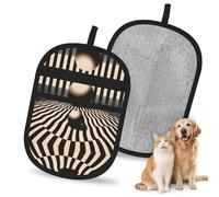 WMASTNjgdA Guante reutilizable para depilación de mascotas con paleta de colores tranquilos, elegante guante electrostático de impresión completa para pelo de perro y gato, herramienta de aseo suave y